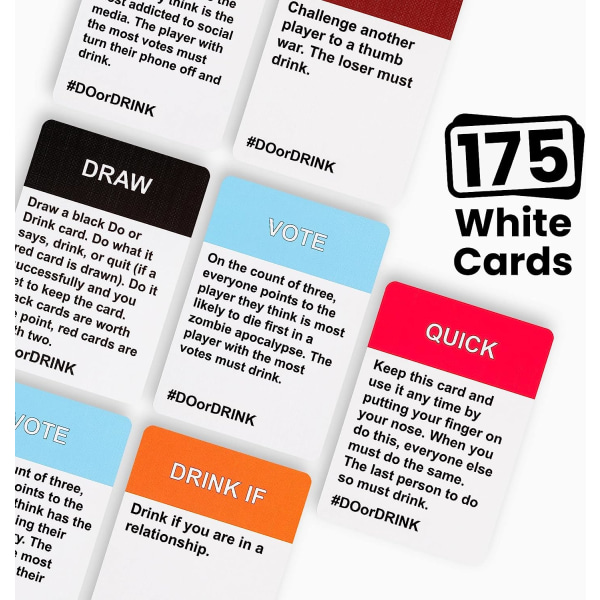 Gör eller drick festkortspel för vuxna - Roliga dryckesspel för vuxna med 350 kort - 175 utmaningar för spelkväll, tjejkväll