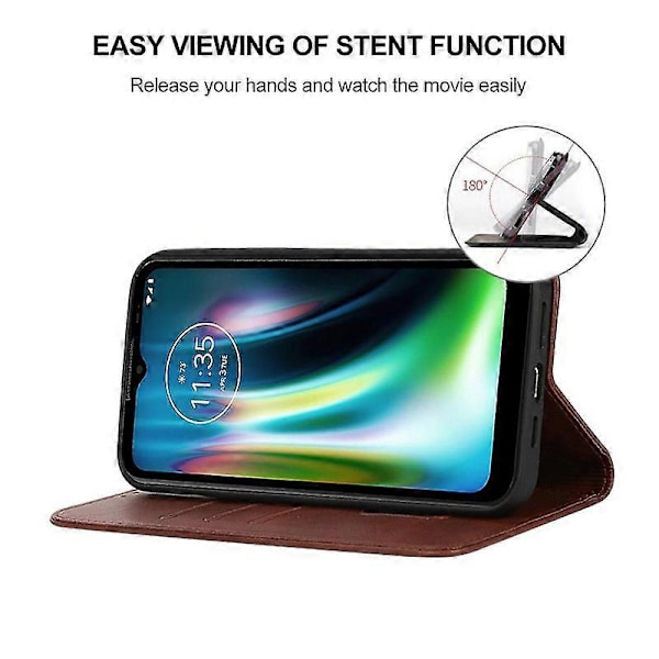 Läderfodral för Motorola Moto Defy 2021 Brown