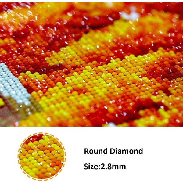 DIY 5D Diamantmaleri Fargerikt Øye Nummersett for Voksne DIY Rund Full Drill Gem Art Rhinestone Maleri Perfekt for Gave, (15,7x11,8 tommer)