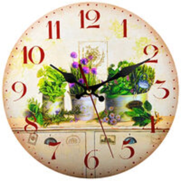 European-style creative wooden clock personalized round wall clock for living room and bedroom decoration