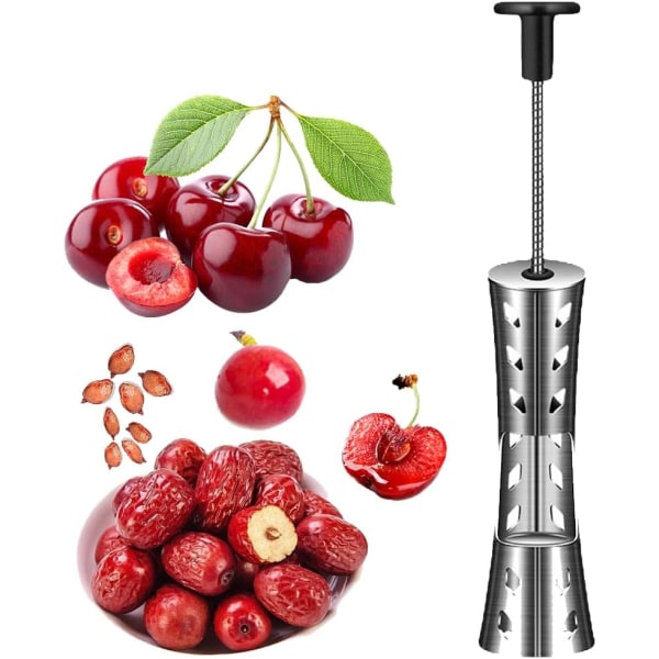 Cherry Pitter, Premium Cherry Pitter Remover Tool, 304 rostfritt stål Cherry Seed Remover, 12 mm hållbar körsbärsstenare fruktgrop (röd)
