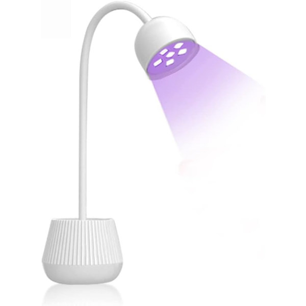 Mini neglelampe UV/LED negle tørkelampe 8 lysperler Hurtigtørkende roterende Hea