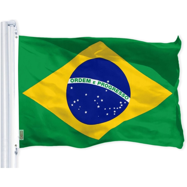 USA:n ja Brasilian liput 3x5 jalkaa, painettu 150D polyesteristä