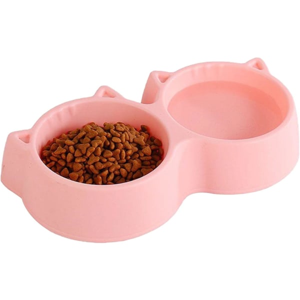 ID Hundskål Återanvändbar husdjursskål Halkfri kattskål dubbla vatten- och matskålar, söta matskålar för sällskapsdjur för hundvalp