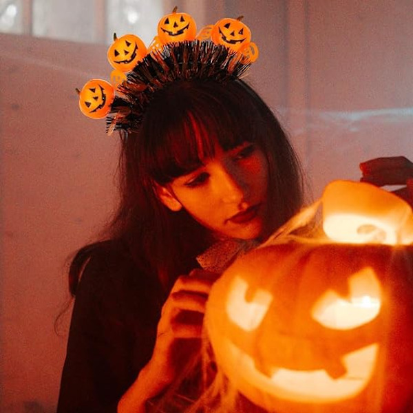 Halloween-kurpitsapannat, hohtavat luurankopannat, hohtavat goottilaiset pannat, Halloween-asu hiuslisäkkeet