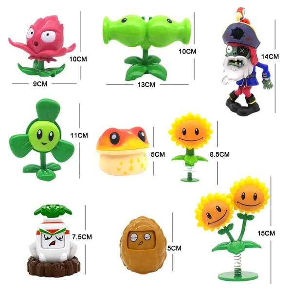 Store ekte planter vs. zombieleker 2 komplett sett gutter Myk silikon Anime Figur Barn Dukker Jule Bursdagsgaver B No box
