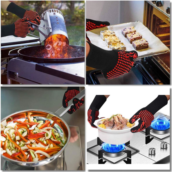 Grillhansker, Ovnshansker, Varmebestandige Bbq-hansker, Kokehansker Opptil 800 °C