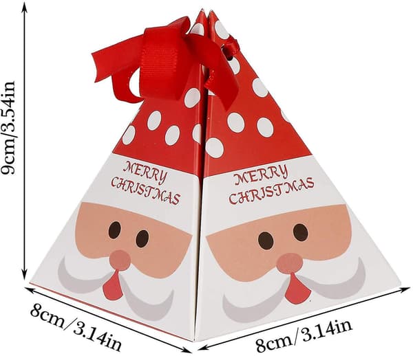 Sett med 40 Dekorative Pappesker for Julerier, Sjokolade, Fest, Hjem, Kontor, Julepynt