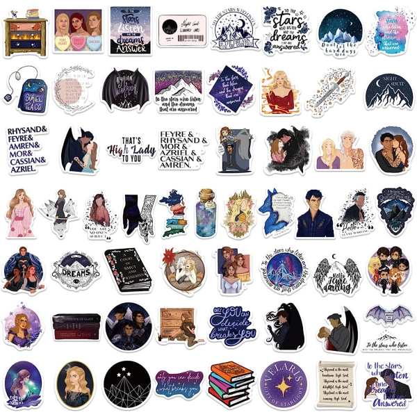 60 st Acotar Merchandise Stickers Pack Söta coola estetiska klistermärken Bok Grafiska Vinyl Vattentäta klistermärken för barn flickor