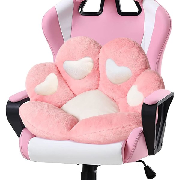 Cat's Paw Cushion Kawaii Chair Cushion 69,8 x 59,9 cm Söt hjärtformad sittdyna Bekväm latsoffa för spelstol Rumsinredning Rosa