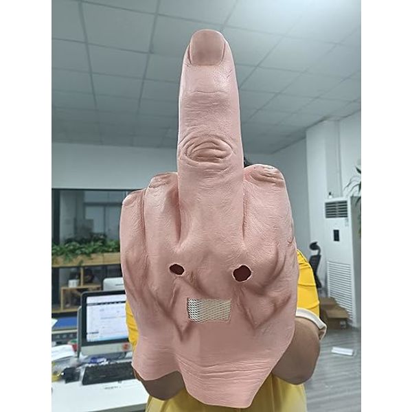 Pelottavat Sormet Naamio Uutuus Keskisormi Juhla Naamio Halloween Asun Latex Naamio Latex Koko Pää, Valkoinen