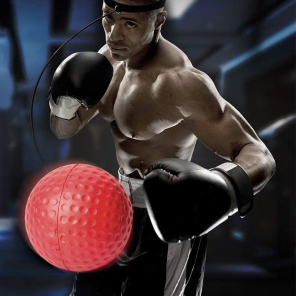 Reflexboll – Mjuk Multilayer Premium Pannband Boxningsboll – Reflex Speed ​​Ball – Hand Eye Coordination Training-Svart