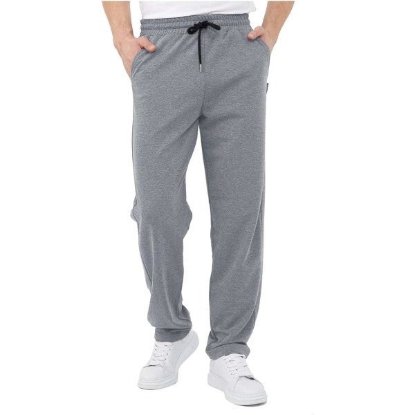 Joggingbukser til mænd med lommer, afslappede mænds bukser Plus Size Løse elastiske talje Joggerbukser med snoretræk