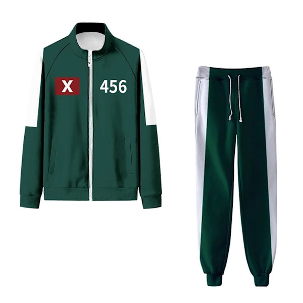 Squid Games Kostyme, Squid Games Kostyme Barn, Squid Games Treningsdress, Koreansk Folkespill Kostymesett, Squid Games Barnekostyme, Cosplay Dark Green D,130 cm