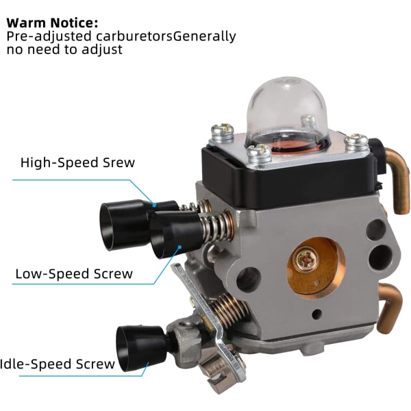 Forgasser kompatibel med STIHL FS38 FS45 FS46 FS55 FS74 FS75 FS80 FS85 HL45 HL75 HS70 HS74