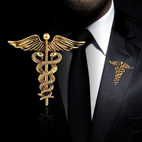 Heyone Vintage Medicinsk Caduceus Brosche Pin Læge Sygeplejerske Gave Brosche