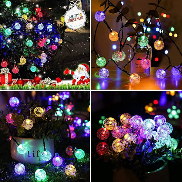 Solcellslingor utomhus, 8 belysningslägen ljusslingor, solcellslampor för trädgård uteplats fest bröllop semester Xmas -5M20Lights