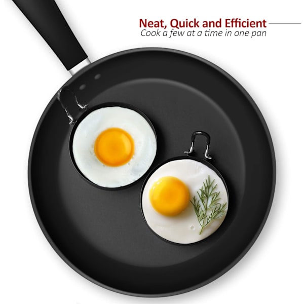 Egg Rings, 4-pakning rustfritt stål egg ringer, pannekakerform for steking av egg og omelett