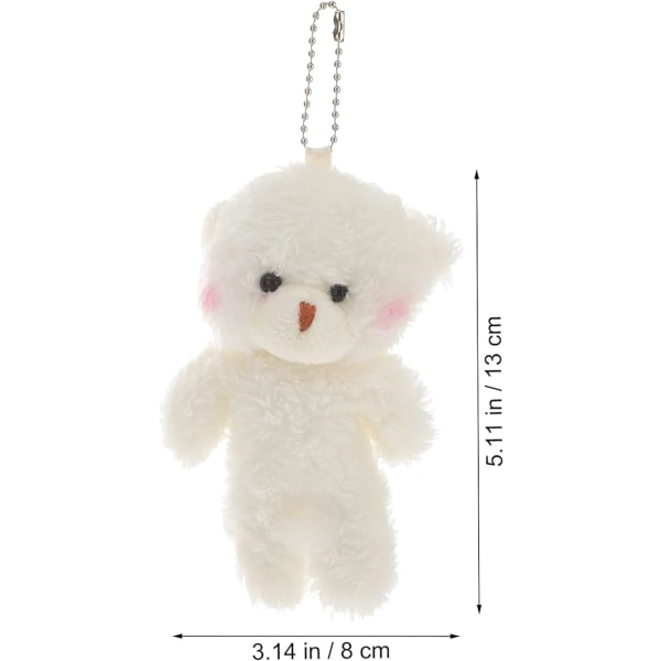 2st mini plysch nallebjörn leksak fylld liten ledbjörn Mjuk djurleksaksväska Hängande hängen nyckelring