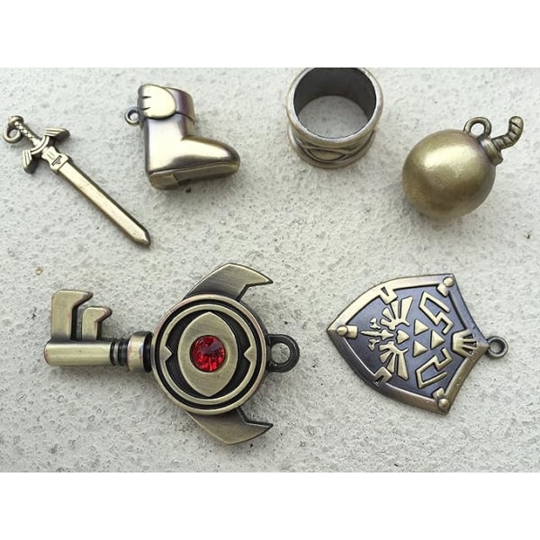 The Legend of Zelda Twilight Princess & Hylian Shield & Master Sword hienoimman kokoelman avaimenperä/kaulakoru/korusarja