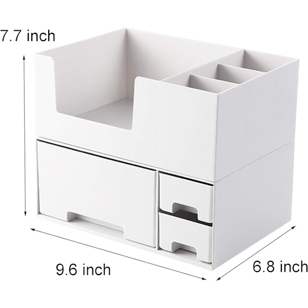 Stabelbar makeup-arrangør med skuffer, plastik opbevaringsboks bordplade display case til skrivebord diverse, badeværelse forfængelighed