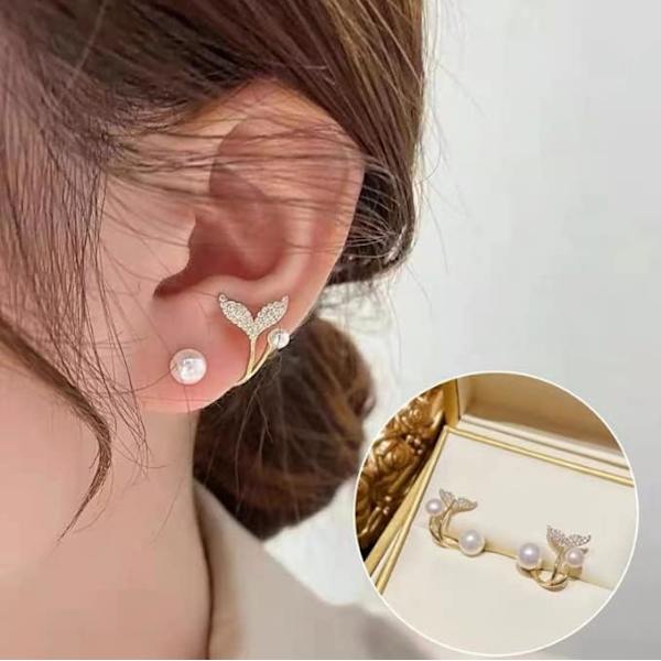 Rendy 18K Förgyllda Isade Fjärilshängande Örhängen Smycken Bling Zirkon Fjäril Tassel Örhängen För Kvinnor