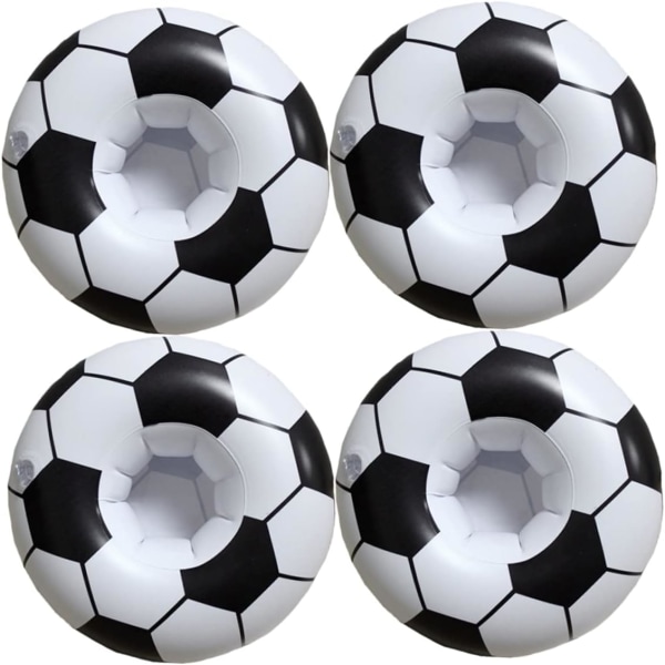 4 st Cup Holder Cup Holder Coasters Uppblåsbar Fotboll Strandfotboll Pool Dryck Flyter PVC Uppblåsbar Fotboll Dryckeshållare Pool