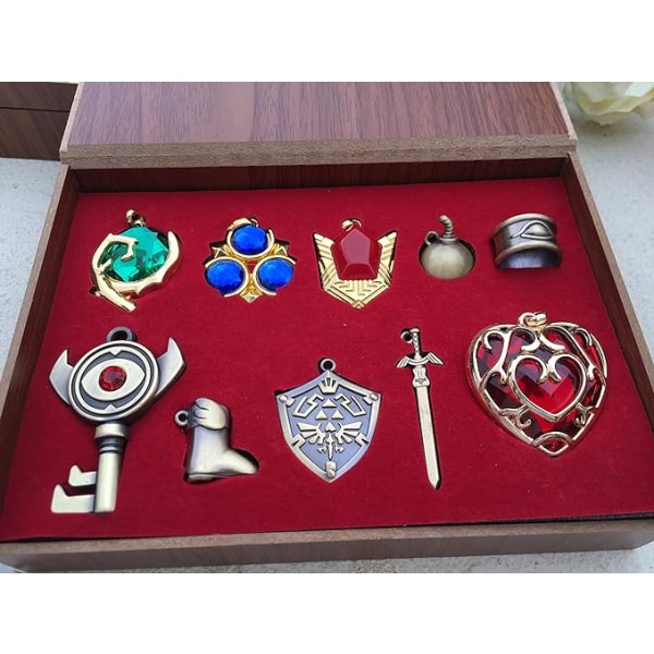 The Legend of Zelda Twilight Princess & Hylian Shield & Master Sword finaste samlingsset nyckelring/halsband/smyckeserier