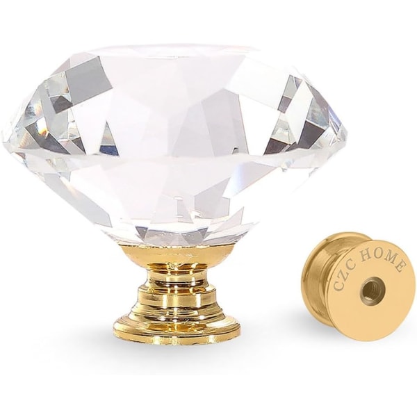 10 ST Diamant Kristallglas Draghandtag Skåp Knoppar Skåp Lådor Skåp Byrå Bokhylla Garderob 40mm