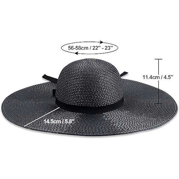 Kvinde Bredskygget Solhat UPF50 Halm Sommerhat Floppy Strandhat Roll-Up