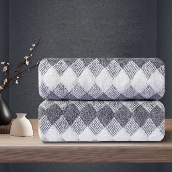 Harmaat käsipyyhkeet 2-pakkauksessa - 16“x31” Ultrapehmeät mikrokuidut kylpyhuonepyyhkeet erittäin imukykyiset