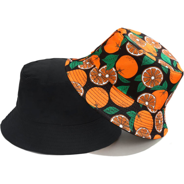 Arogheiz Bucket Hat for Women - Dobbeltsidig Solhatt - Reversibel Blomsterfrukt Trykk Fiskerhatt for Reise Strandfiske Basseng