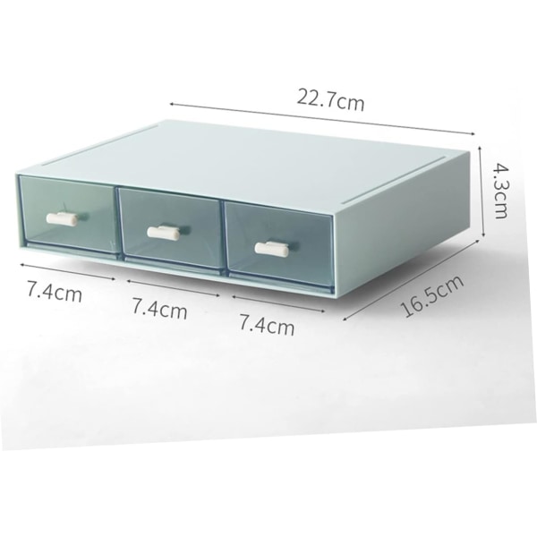 1pc Cosmetic Drawer Cosmetic Organizer Storage Case Cosmetic Rack Cosmetic Display Case Cosmetic Rack Desktop Stand Blue