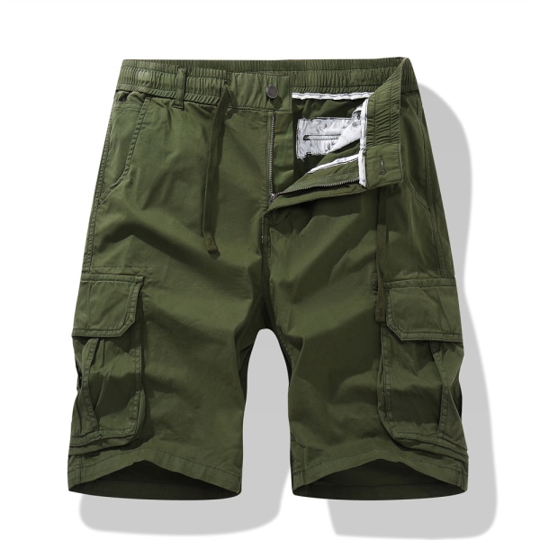 Shorts Herr Herr Cargo Shorts Plus Storlek Elastisk Midja Dragsko Cargo Kortbyxor Lättvikt Dragkedja Knapp Multi