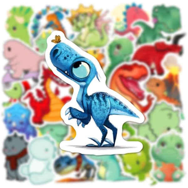 50 stk. Cartoon Cute Dinosaur Animal Graffiti Sticker Dekoration Notebook Computer Guitar Bagage DIY Tynde Vandtætte Stickers