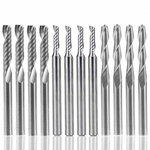 12 tungsten carbide fræsere, 4 1/8 \"til CNC fræser dobbelt spline fræser+8 enkelt kant fræser