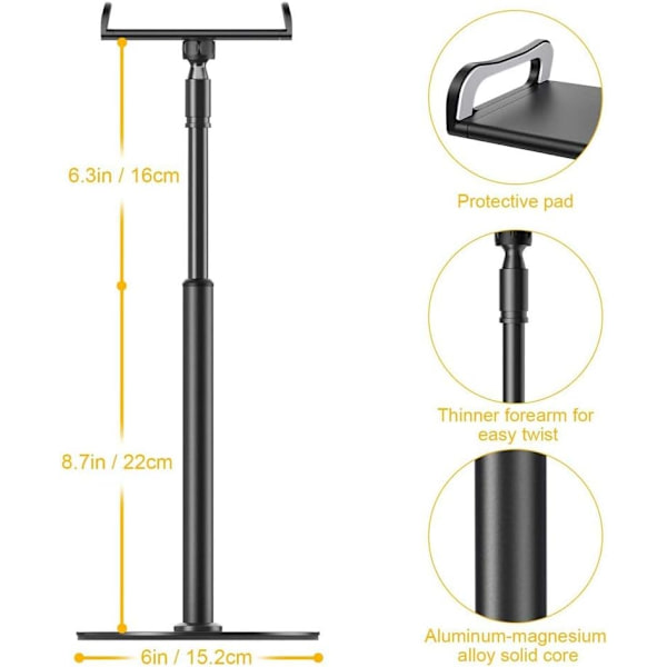 Multifunktion 360 graders rotation 4-10,6 tommer tablet PC stativ/mobiltelefonholder metal base universal foldbar doven tablet support (farve: D)