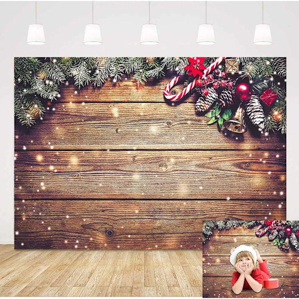 Lumihiutale Kulta Glitter Joulukuvaus Tausta 5x3ft Rustic Puinen Seinä Lattia Valokuva Tausta Lapsille Muotokuva Perhe Joulujuhla Koju