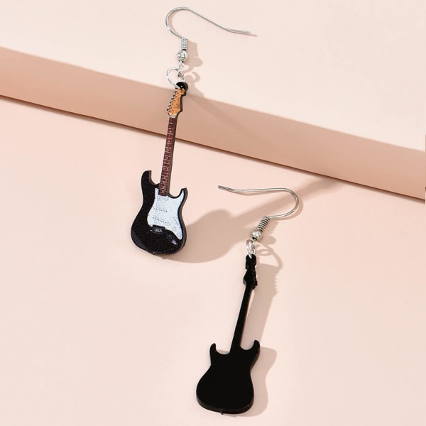 Akryl söta musik bas elgitarr örhängen berlocker instrument drop dingla smycken gåvor för kvinnor tonåringar flickor