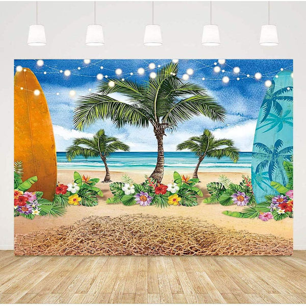 7x5ft Kesä Trooppinen Kukka Valokuvaustaustat Ranta Merellinen Saari Palmupuut Kimaltelevat Kohtaukset Valokuva Tausta