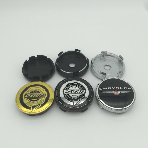 4 stk. 56 mm 60 mm Chrysler 300C Bilhjul Senterdeksel Navkapsel Resin Badge Emblem klistremerke for 300 Sebring Pacifica|Hjulsenterkapsler| 56mm yellow sticker