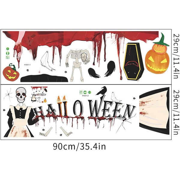 2 stk. Halloween sjove græskar glas vindue butik hjem vægindretning vægklistermærker