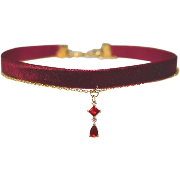 Röd hängsmycke Choker Halsband för kvinnor Gothic Spets Chokers Halsband Häxa Brud Vampyr Tillbehör Estetiska kawaii smycken för kvinnor Tonårsflickor