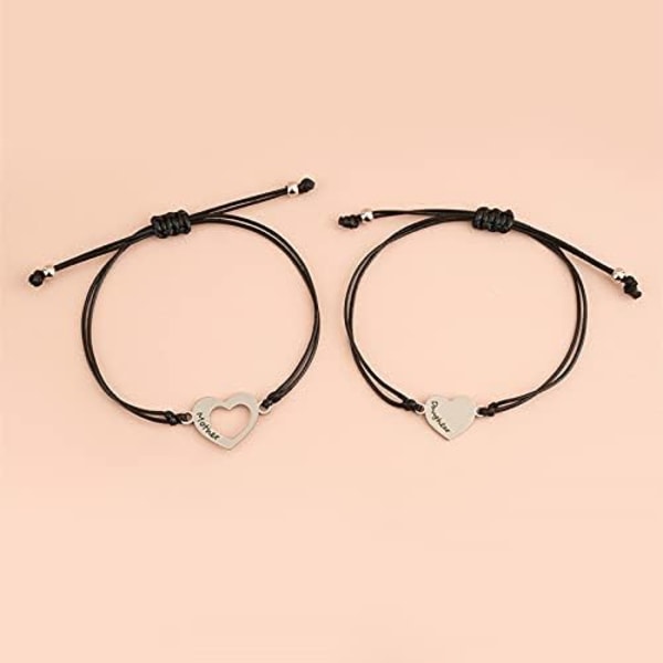 Matchande armbandset för mamma och dotter, 2 matchande armband, present från mamma till dotter, hjärtarmband för kvinnor