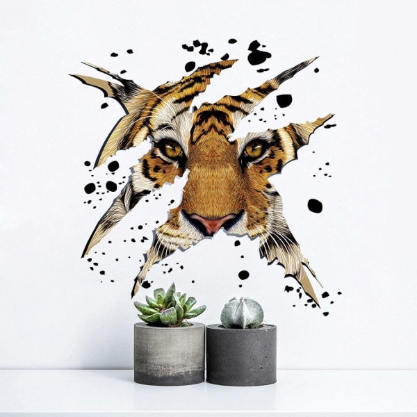 Vivid Decoracion Modern Home Creative 3D Tiger Wall Post Living Room Bedroom Study Tv Background Wall Decoration - -