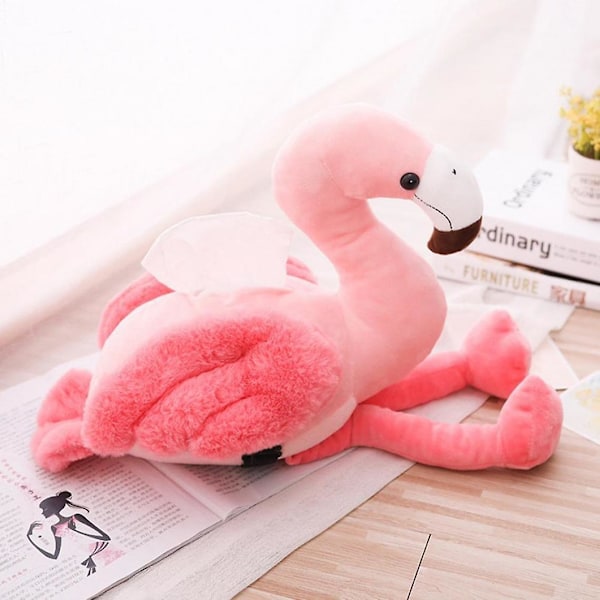 1 st Rosa Flamingo Pappershandduksbox Omslag Idé Vagn Armstöd Organiseringsbox Söt Plysch Dekoration Servetter Heminredning |