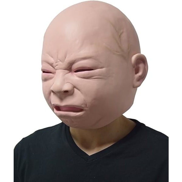 Halloween-kostymfest Baby Mask Full Head för vuxna Latex Cry Baby Mask
