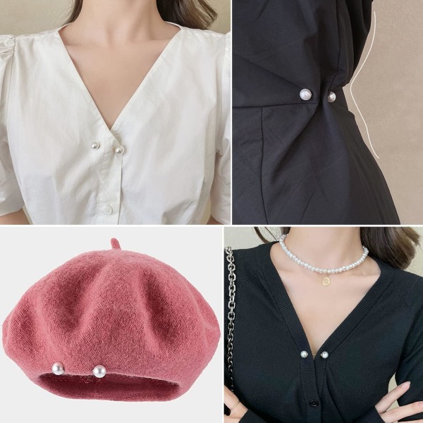 35 st Pärlbrosch, tröja Sjal Hattklämma Halsnålar Dubbla Faux Pearl Broscher för kvinnor Flickor Mode Cover Up-knappar