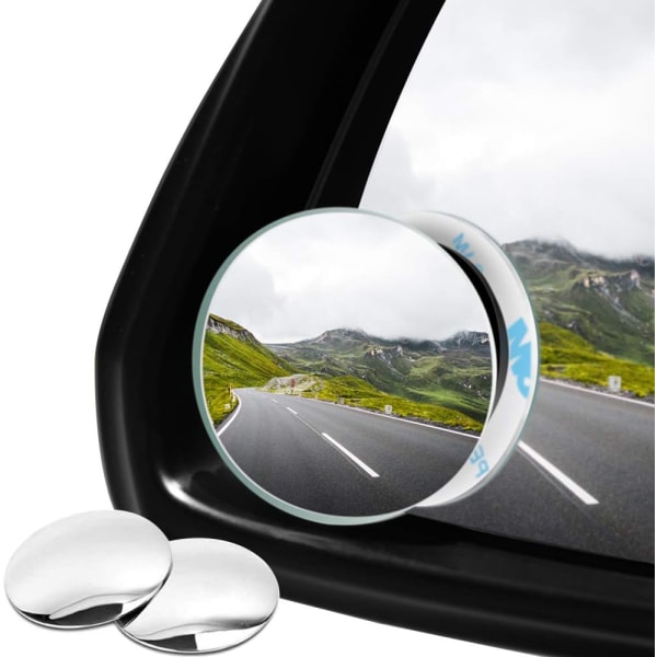 Pakke 50 mm Roterbart Bil Blind Spot Spejl Rammeløst Rundt 360° Roter HD Glas Selvklæbende Konveks Bagside Bil Side Eksteriør Blind Spot Spejl