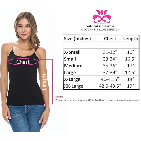 Kvinners Camisole Tank Top - Pustende Bomullsstrekk (stor)